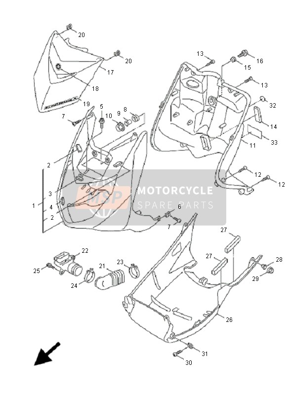 Yamaha NXC125 CYGNUS X 2009 Leg Shield for a 2009 Yamaha NXC125 CYGNUS X